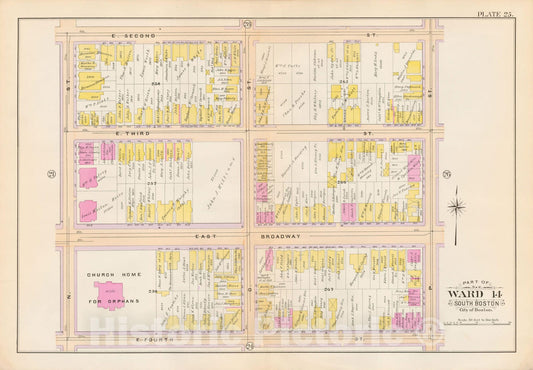 Historic Map : Atlas City of Boston, South Boston 1899 Plate 025 , Vintage Wall Art