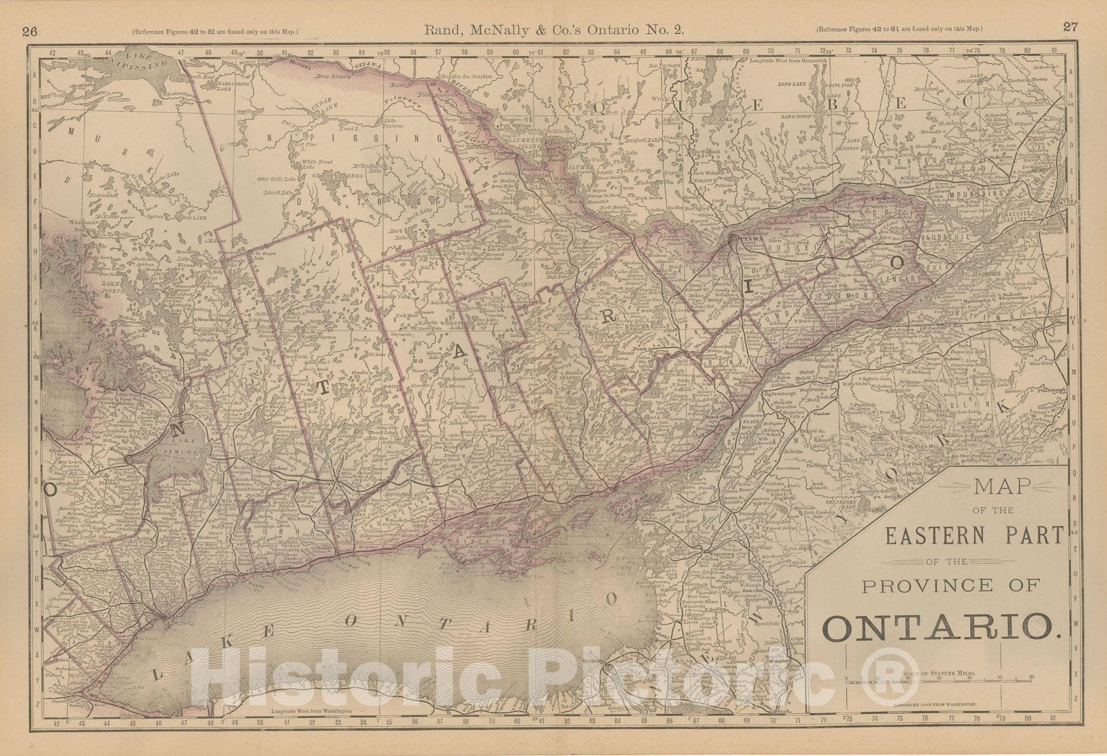Historic Map : Business Atlas of the USA, Ontario 1877 , Vintage Wall Art