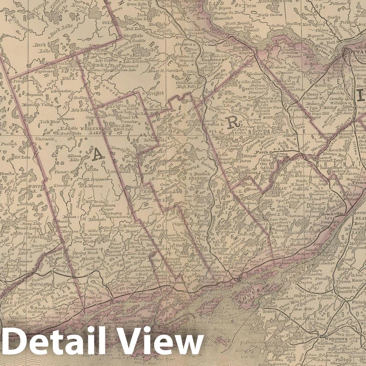 Historic Map : Business Atlas of the USA, Ontario 1877 , Vintage Wall Art