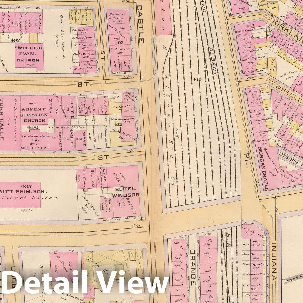 Historic Map : Atlas City of Boston, City Proper, Vol. 2, Boston 1888 Plate 054 , Vintage Wall Art
