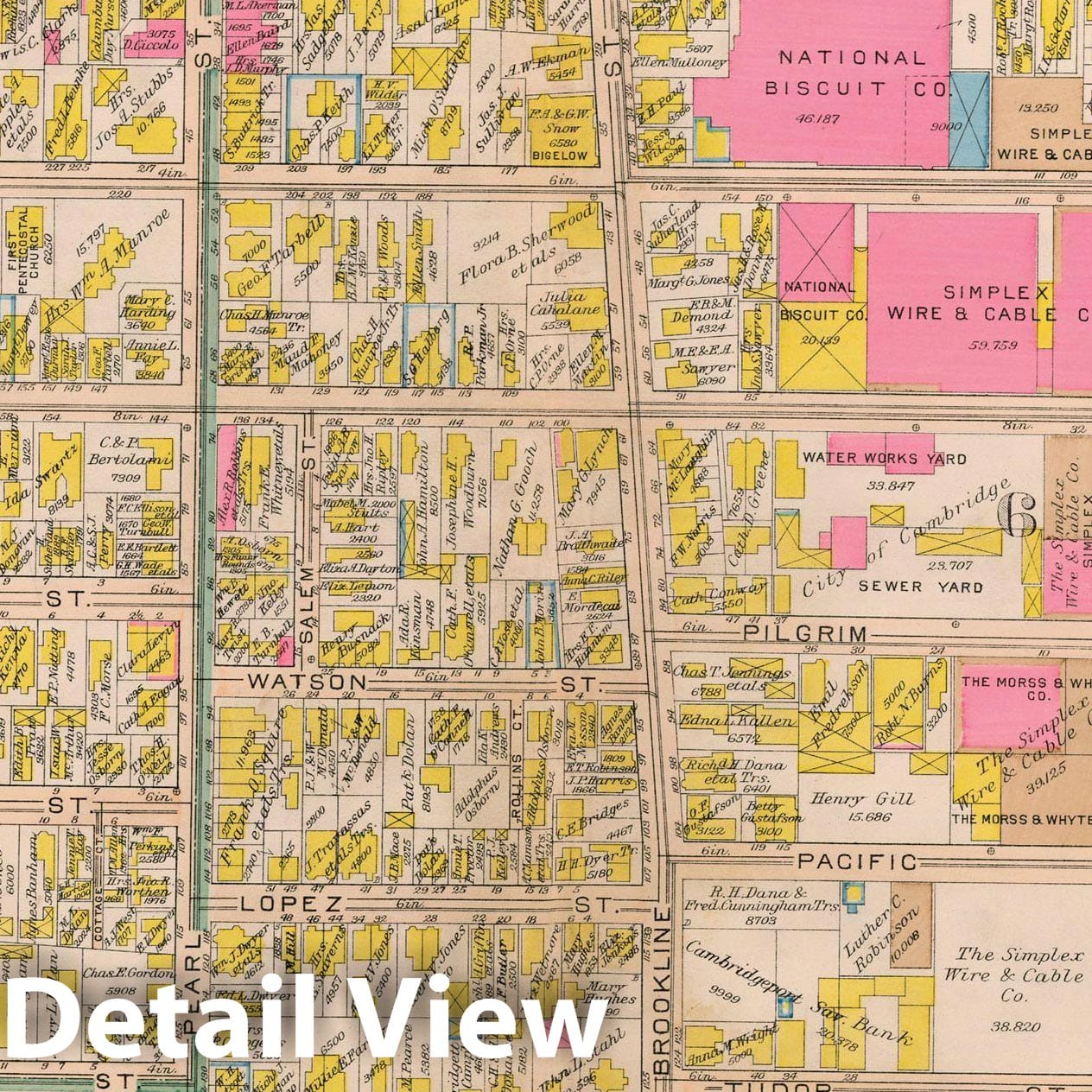 Historic Map : Atlas City of Cambridge Massachusetts 1916 Plate 006 , Vintage Wall Art