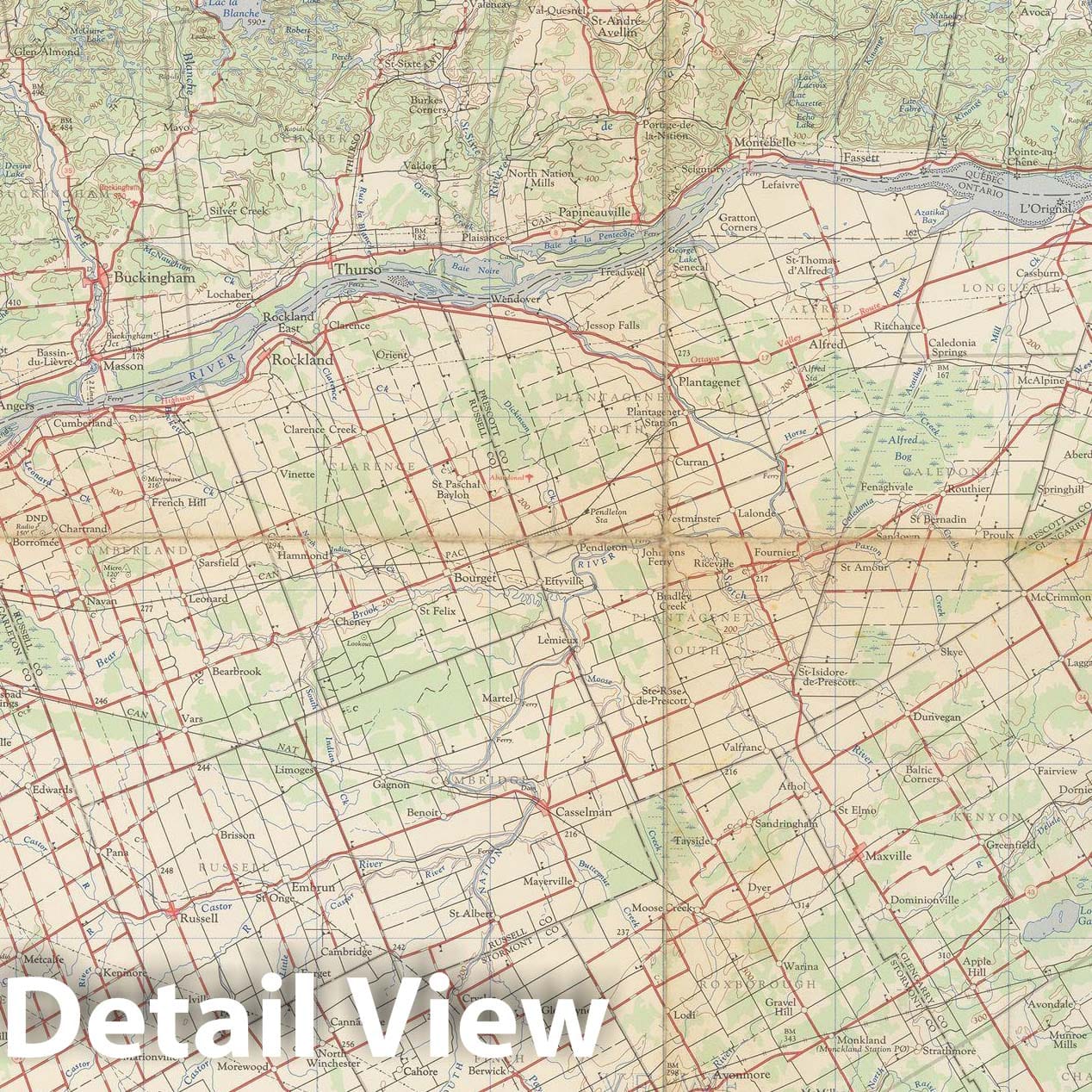 Historic Map : Canada National Topographic System, Ottawa 1965 , Vintage Wall Art