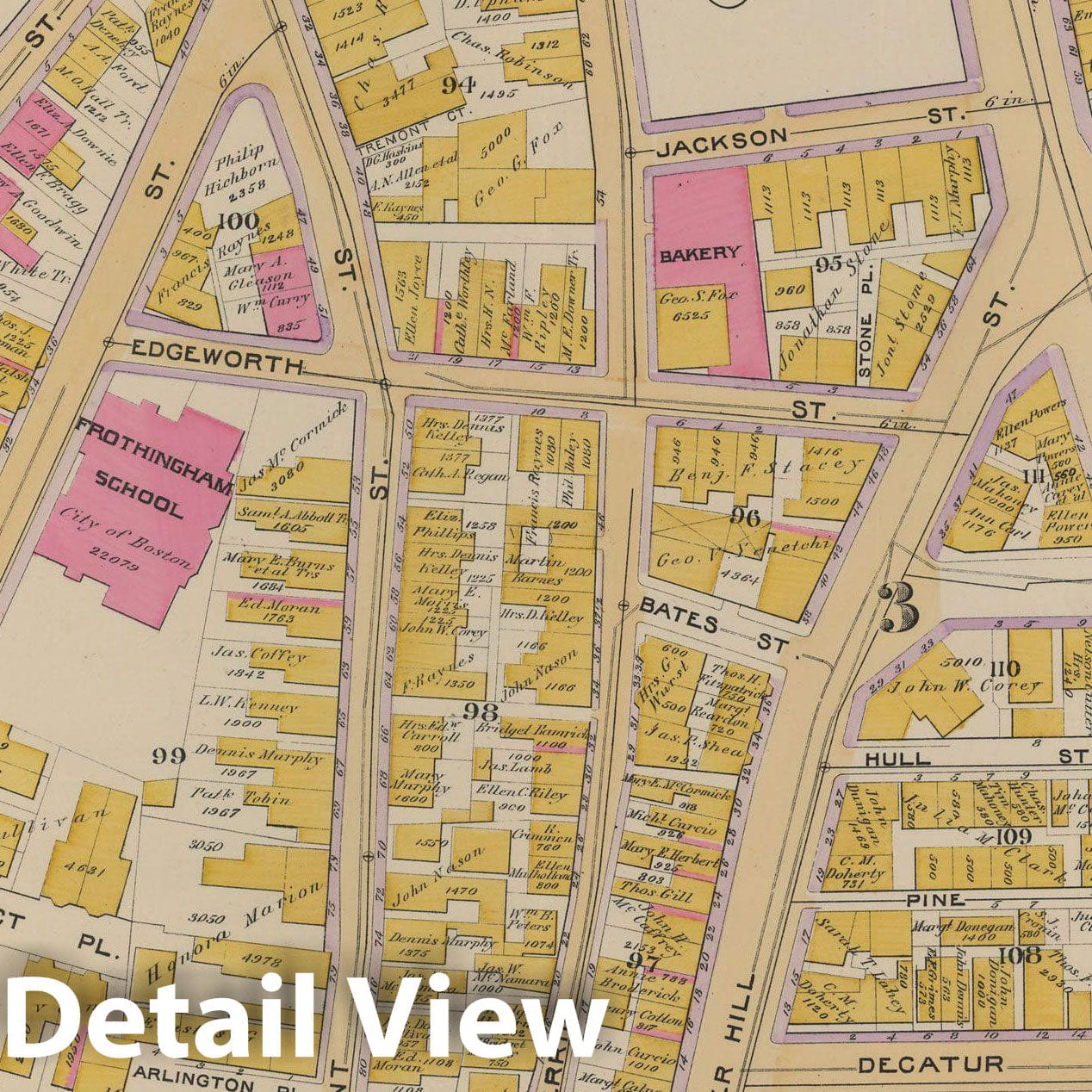 Historic Map : Charlestown 1892 Plate 003 , Vintage Wall Art