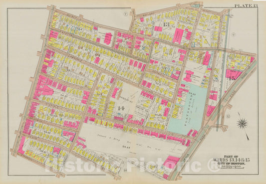 Historic Map : Atlas City of Boston, Dorchester, Dorchester 1933 Plate 013 , Vintage Wall Art