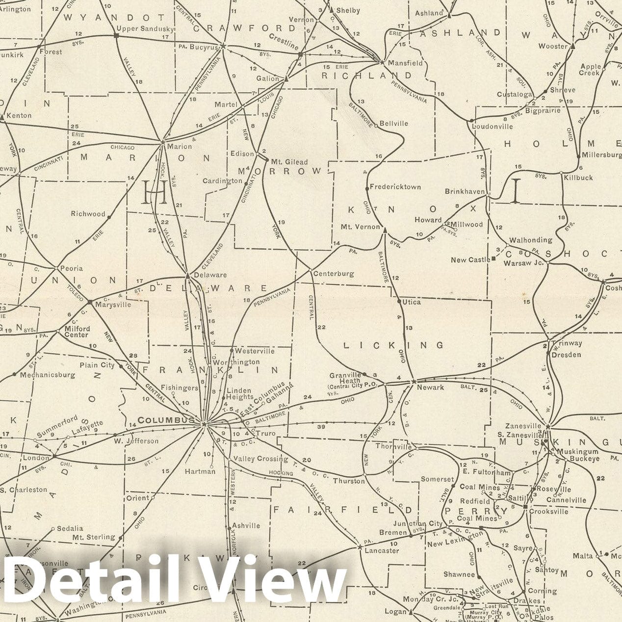 Historic Map : Ohio 1925 , Vintage Wall Art