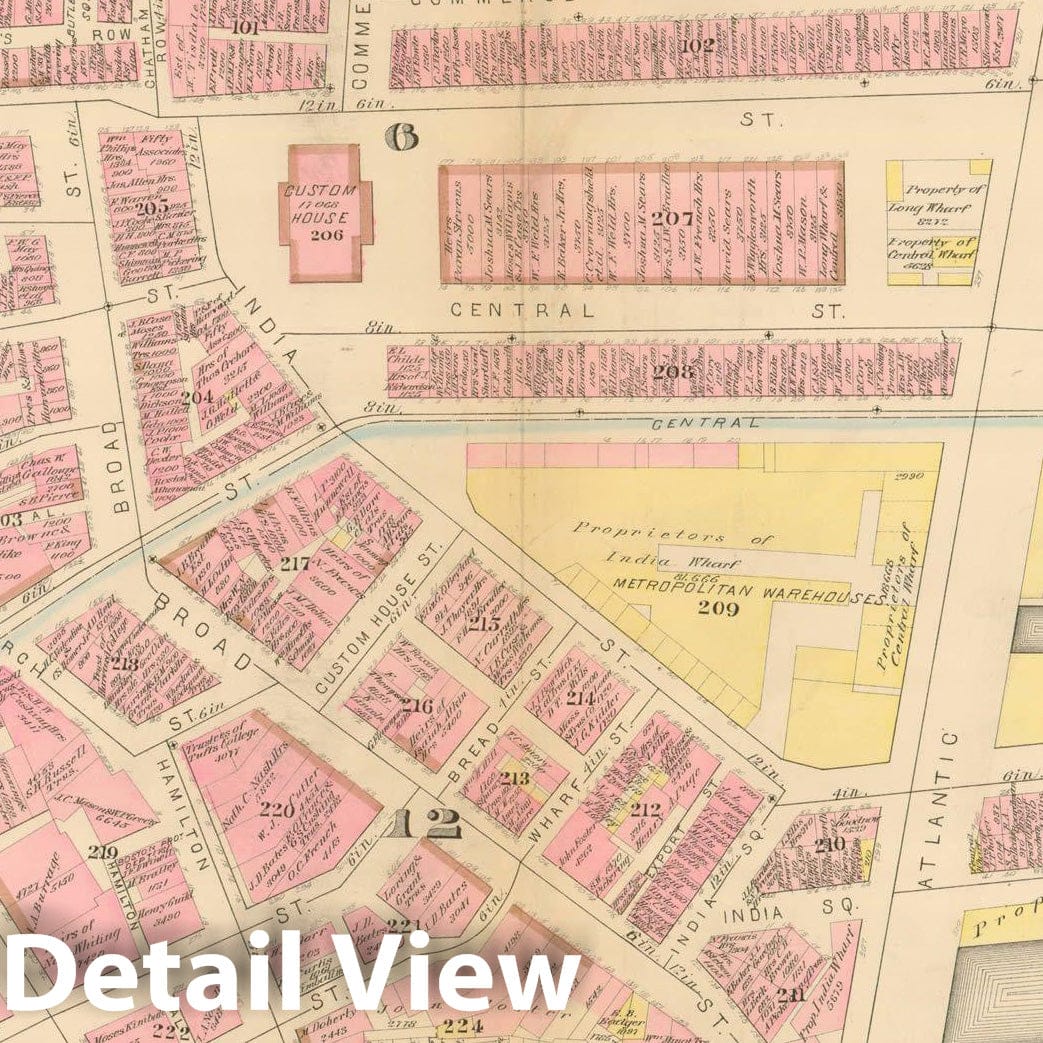 Historic Map : Atlas City of Boston, Boston Proper, Volume I, Boston 1883 Plate C , Vintage Wall Art