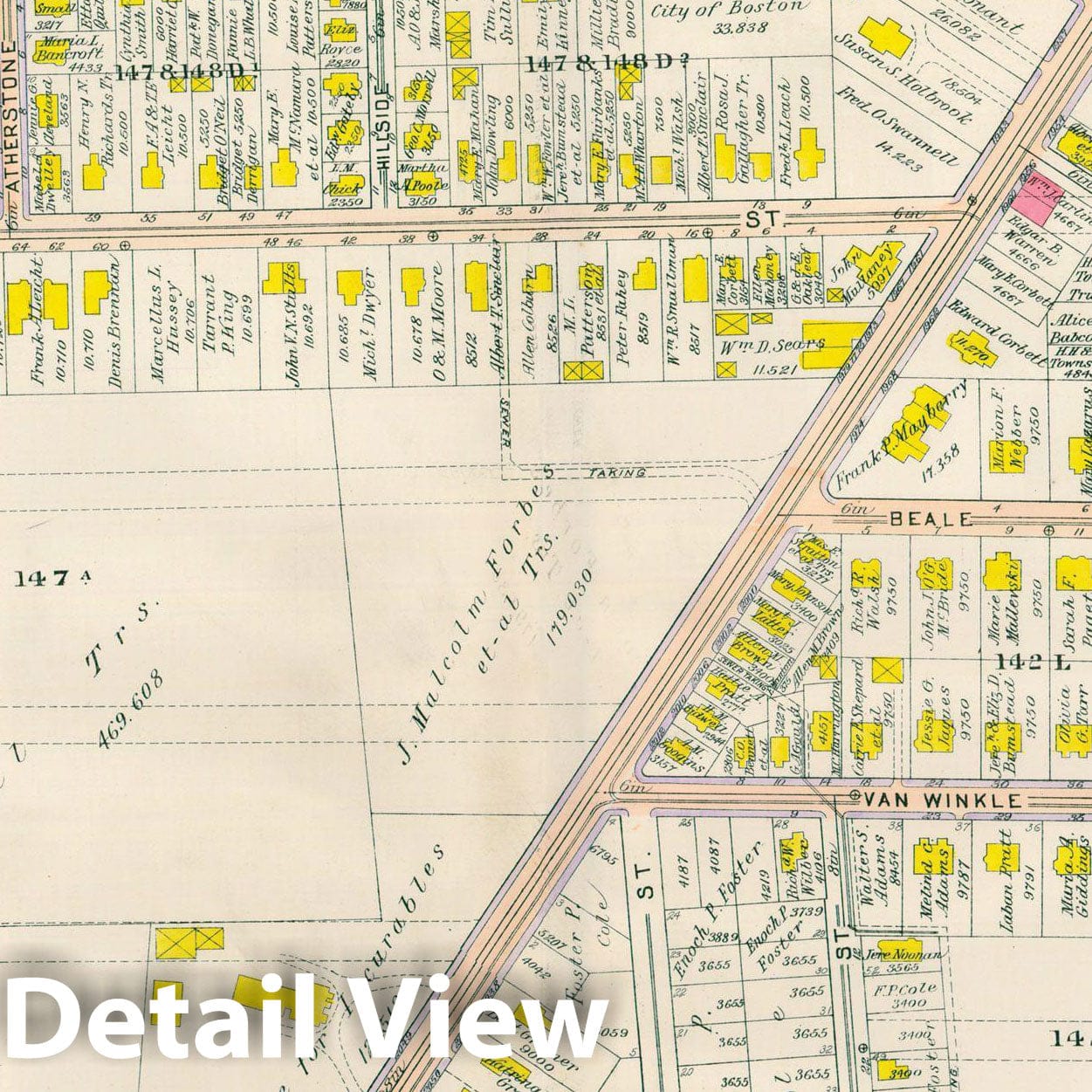 Historic Map : Atlas City of Boston, Vol. 5, Dorchester, 4th Ed., Dorchester 1904 Plate 028 , Vintage Wall Art