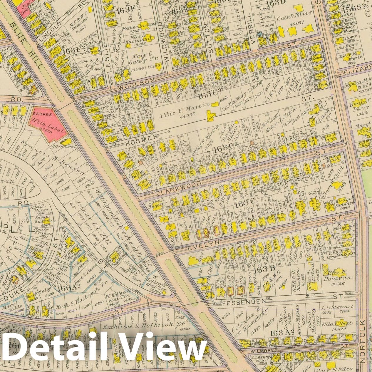 Historic Map : Atlas City of Boston, Dorchester, Dorchester 1918 Plate 038 , Vintage Wall Art