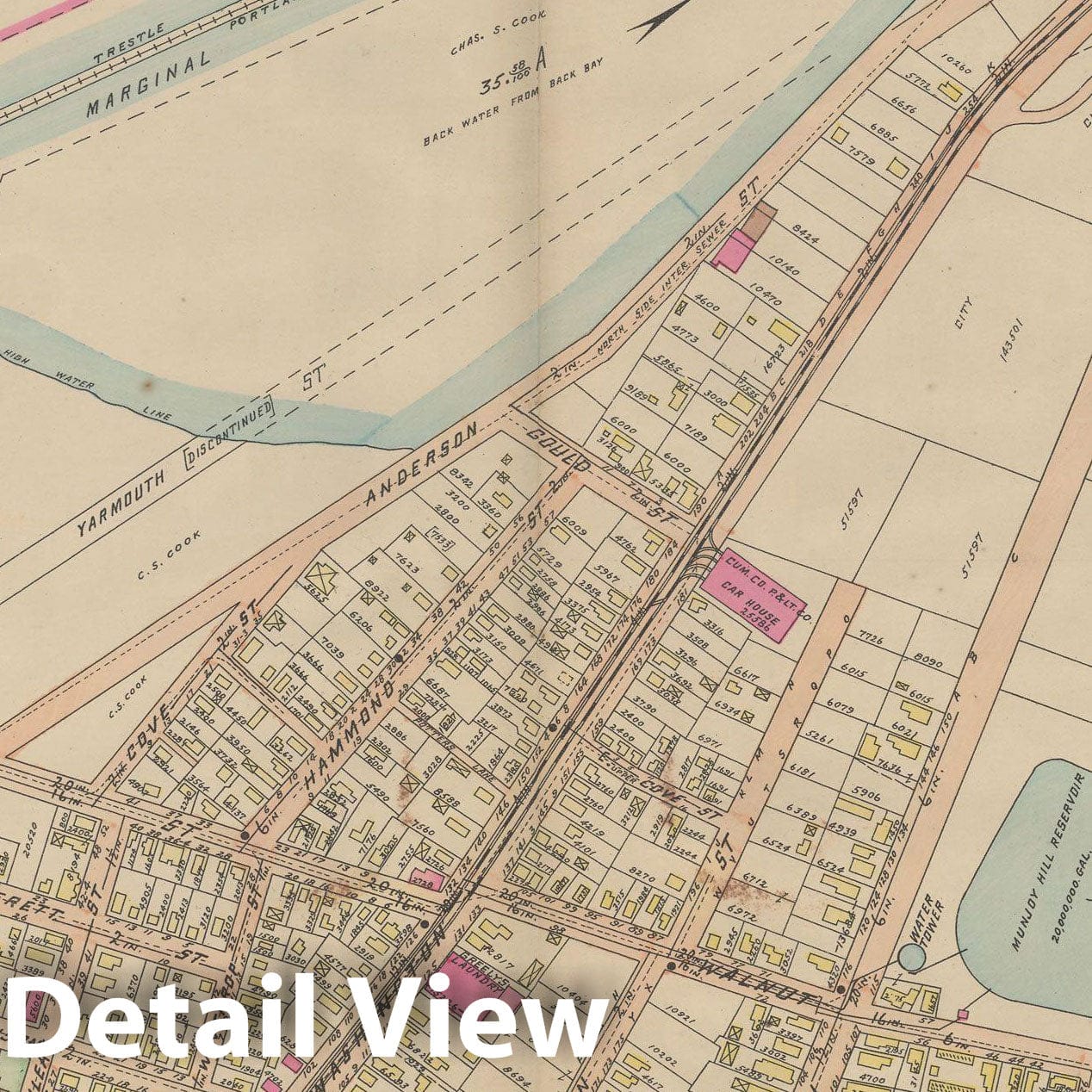 Historic Map : Atlas City of Portland, Portland 1914 Plate 002 , Vintage Wall Art