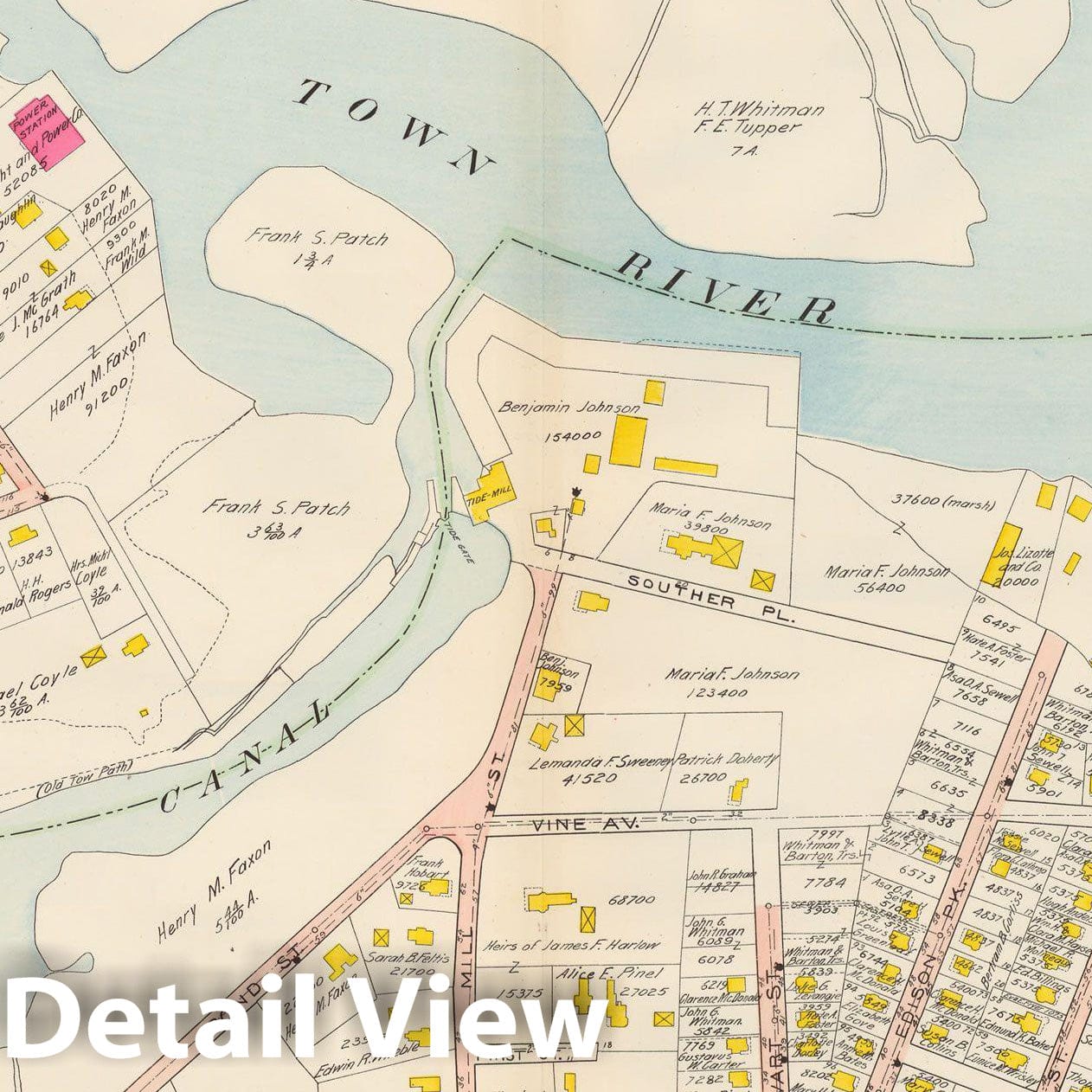 Historic Map : Atlas City of Quincy, Quincy 1907 Plate 021 , Vintage Wall Art