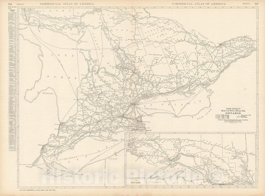 Historic Map : Commercial Atlas of America, 56th Edition, Ontario 1925 , Vintage Wall Art