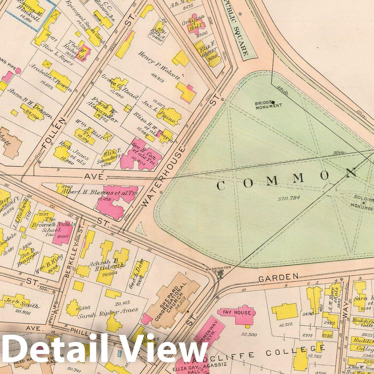 Historic Map : Atlas City of Cambridge Massachusetts 1916 Plate 021 , Vintage Wall Art