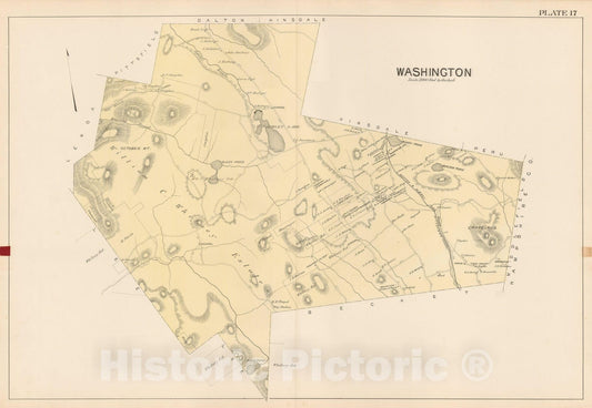 Historic Map : Atlas of Berkshire County Massachusetts, Washington 1904 Plate 017 , Vintage Wall Art