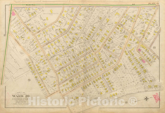 Historic Map : Atlas City of Boston, Vol. 5, Dorchester, Dorchester 1898 Plate 015 , Vintage Wall Art