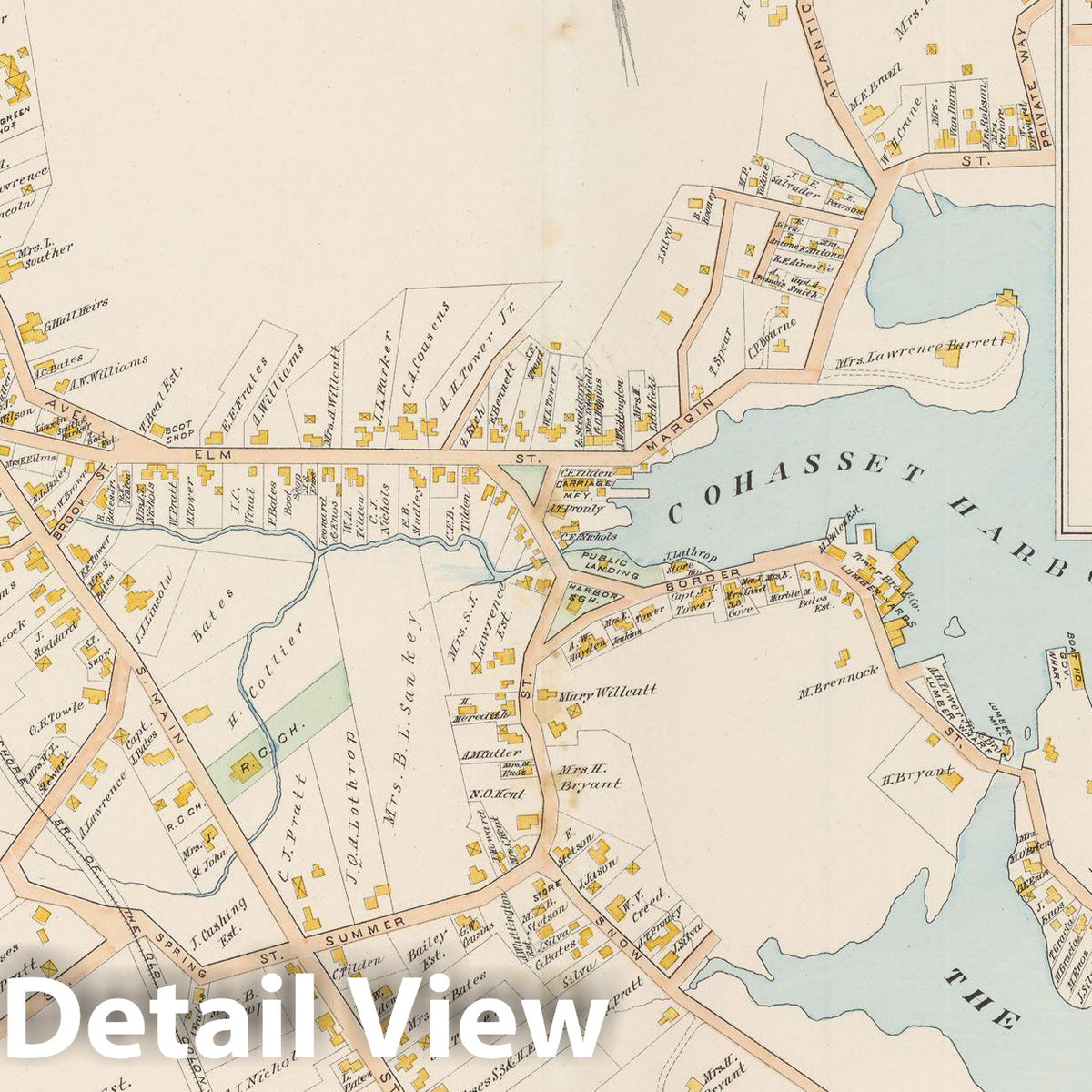 Historic Map : Atlas of Norfolk County, Cohasset 1888 Plate 029 , Vintage Wall Art