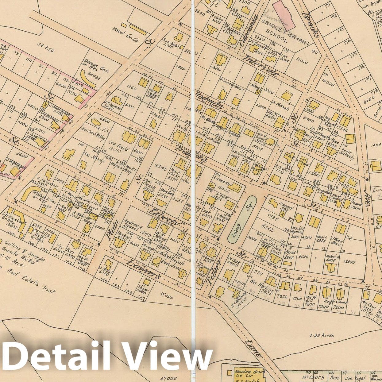Historic Map : Atlas City of Quincy, Norfolk County, Mass., Quincy 1897 Plate 010 , Vintage Wall Art