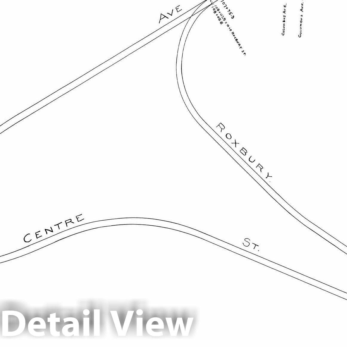 Historic Map : Boston Elevated Railway Track Plans, Roxbury 1899-1915 Plate 009 , Vintage Wall Art