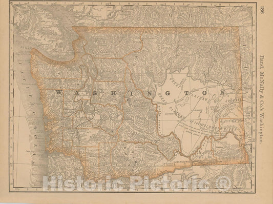 Historic Map : Washington 1877 , Business Atlas of the USA , Vintage Wall Art