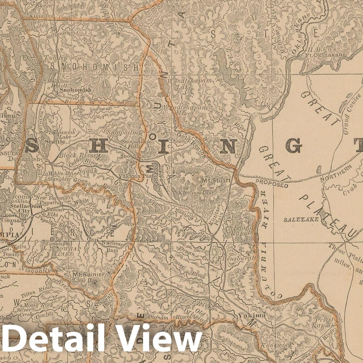 Historic Map : Washington 1877 , Business Atlas of the USA , Vintage Wall Art