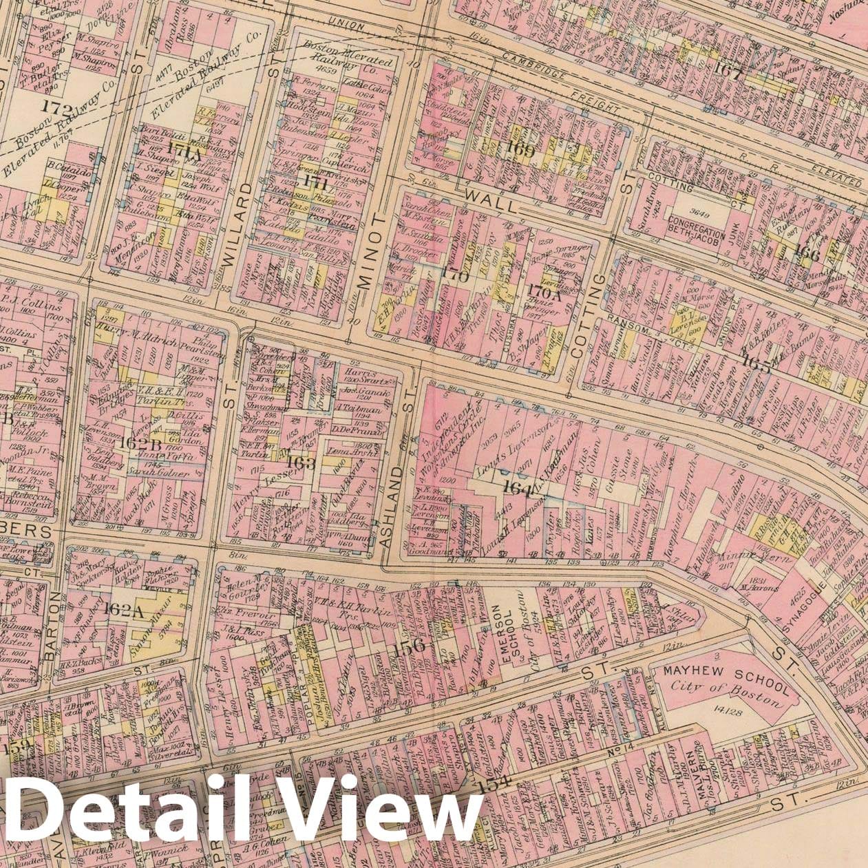 Historic Map : Atlas City of Boston, Boston Proper and Back Bay, Boston 1922 Plate 005 , Vintage Wall Art