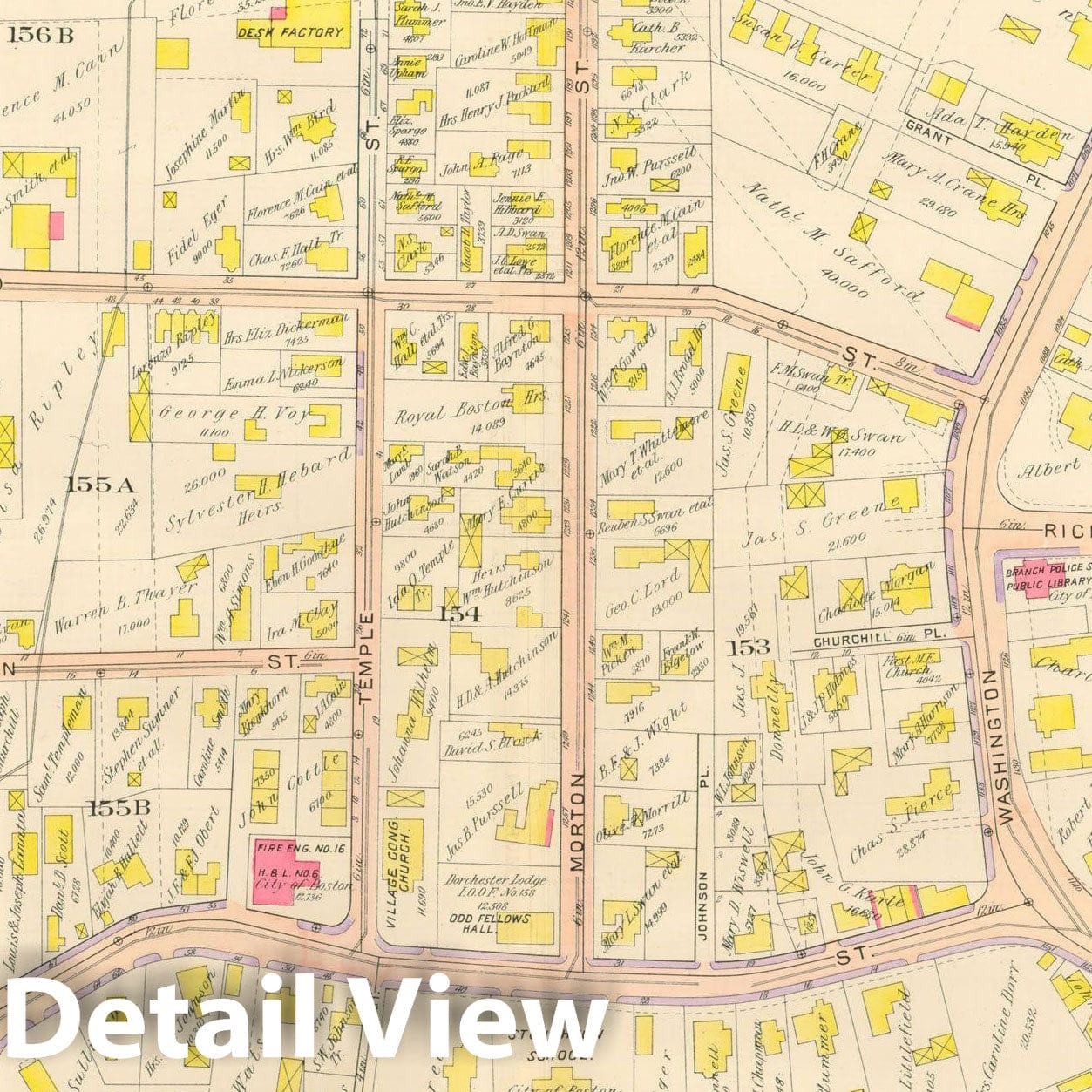 Historic Map : Atlas City of Boston, Vol. 5, Dorchester, 4th Ed., Dorchester 1904 Plate 035 , Vintage Wall Art