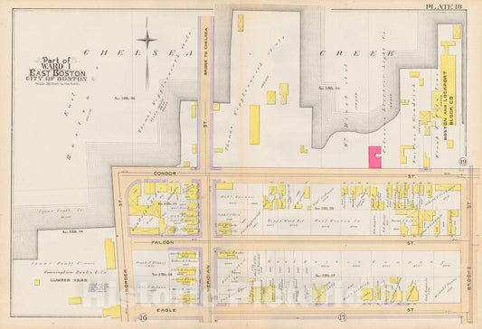 Historic Map : Atlas City of Boston, Vol. 9, East Boston 1892 Plate 018 , Vintage Wall Art