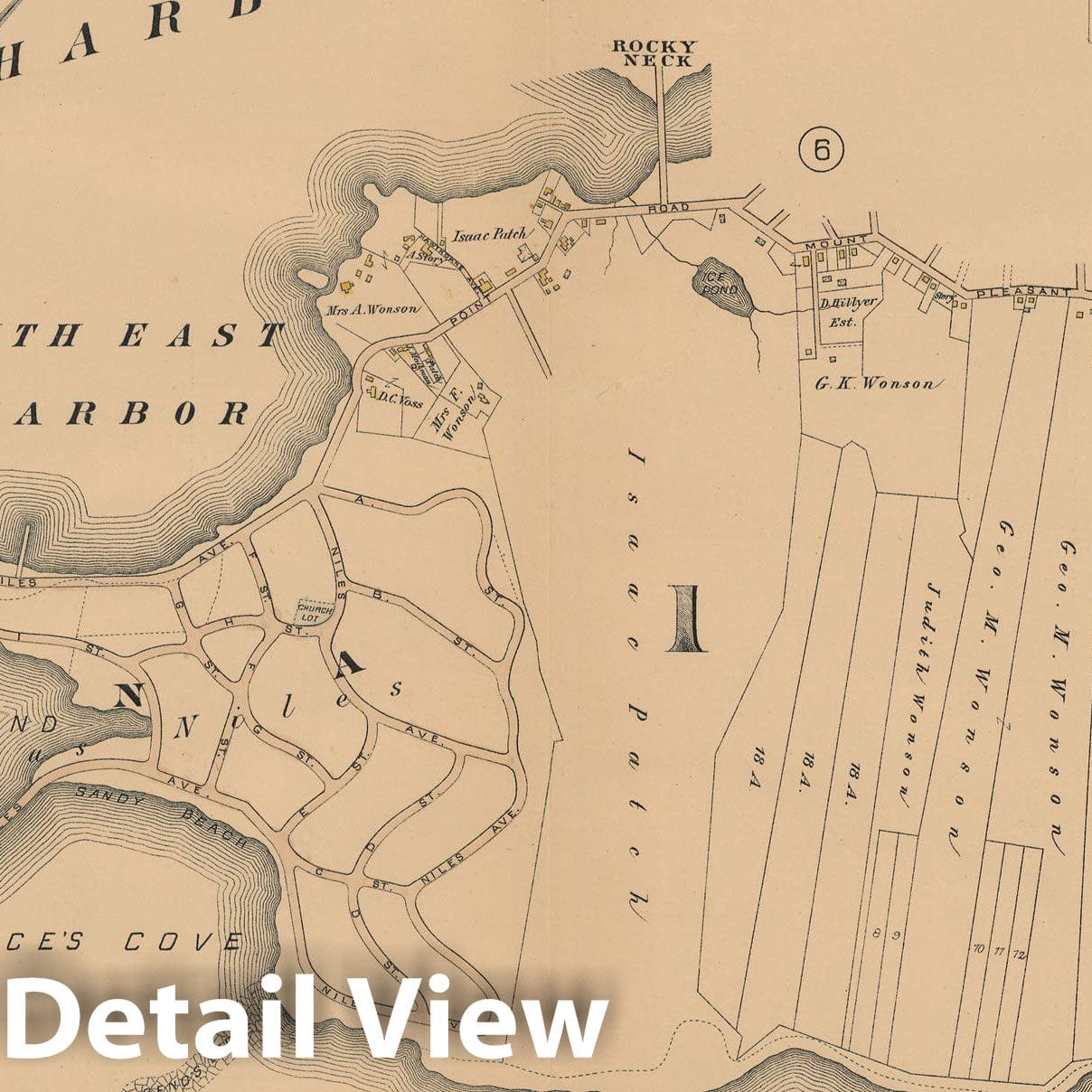 Historic Map : Atlas City of Gloucester and Town of Rockport, Gloucester 1884 Plate 007 , Vintage Wall Art
