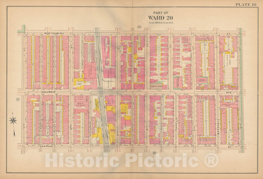 Historic Map : Philadelphia 1907 Plate 019 , Atlas 20th and 29th Wards of the City of Philadelphia , Vintage Wall Art
