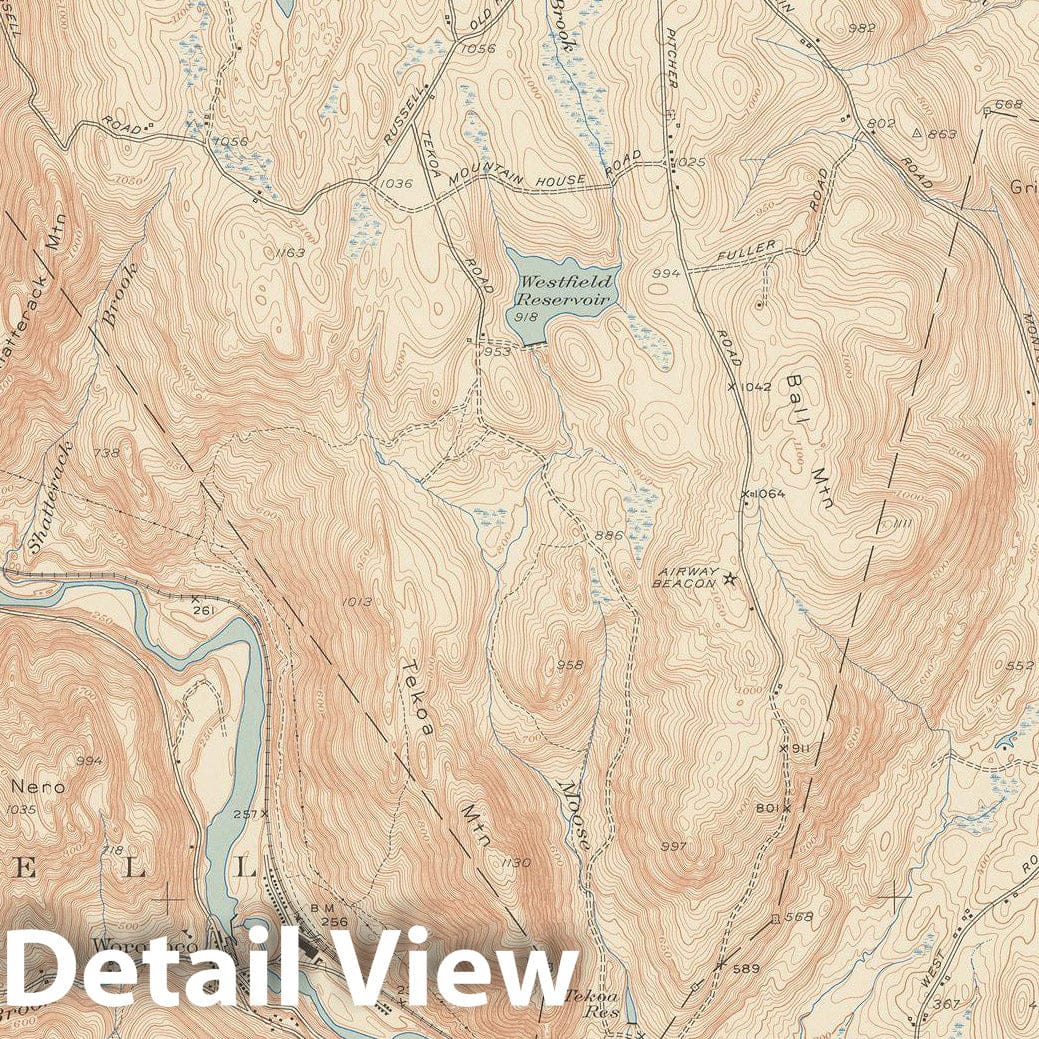 Historic Map : USGS 7.5 Minute Sheets and Quadrangles, Montgomery & Westfield 1951 Topographic Map , Vintage Wall Art