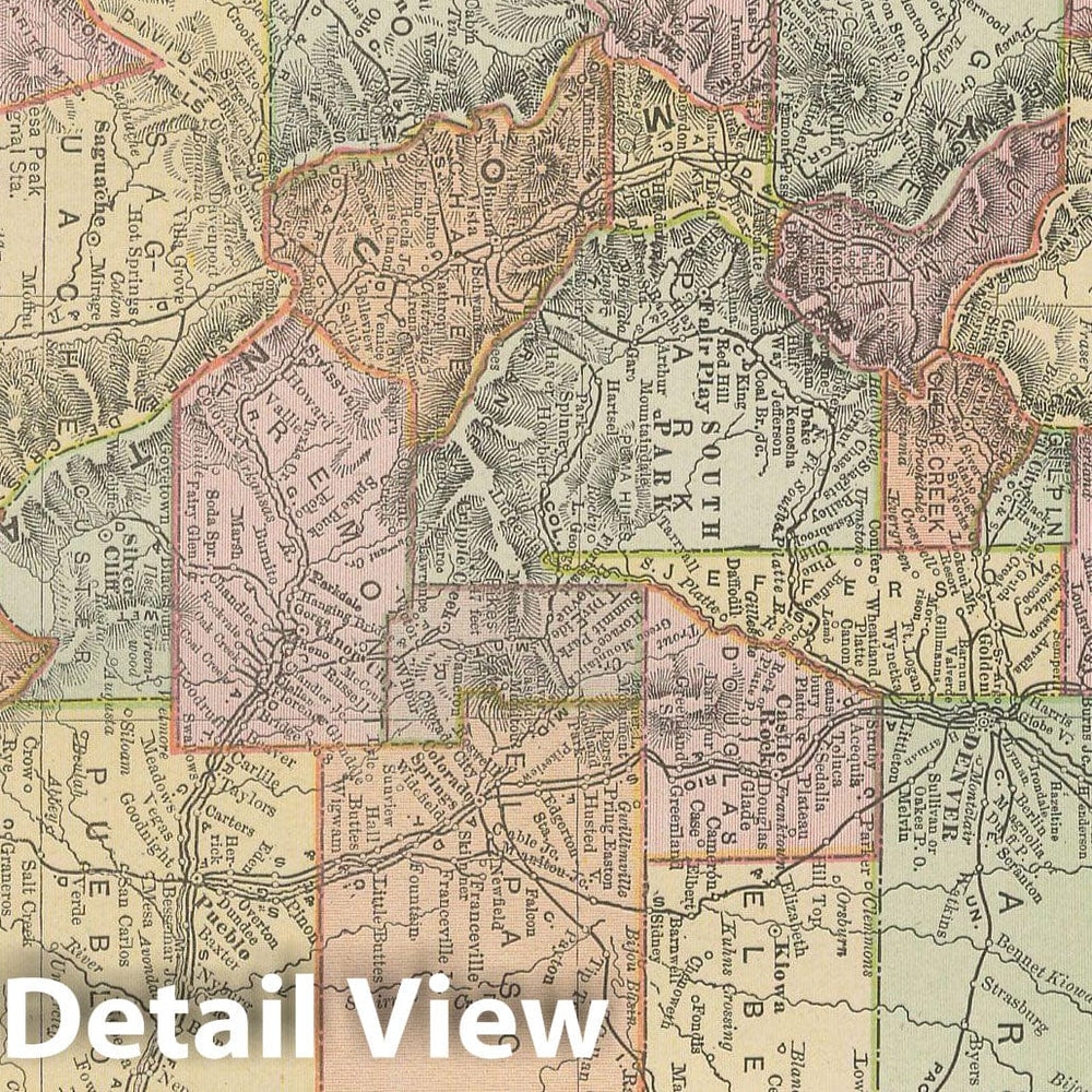 Historic Map : Colorado 1900 , Universal Atlas World , Vintage Wall Art