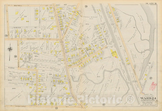 Historic Map : Atlas City of Boston, Vol. 5, Dorchester, Dorchester 1894 Plate 031 , Vintage Wall Art