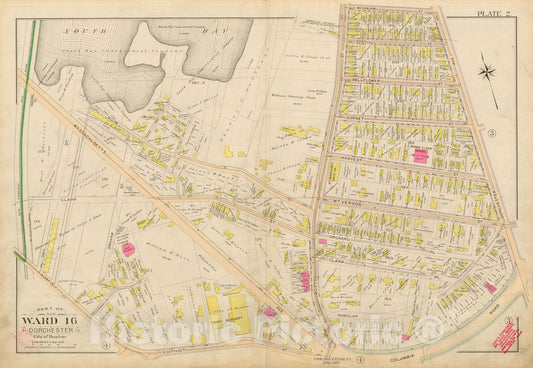 Historic Map : Atlas City of Boston, Vol. 5, Dorchester, Dorchester 1898 Plate 002 , Vintage Wall Art