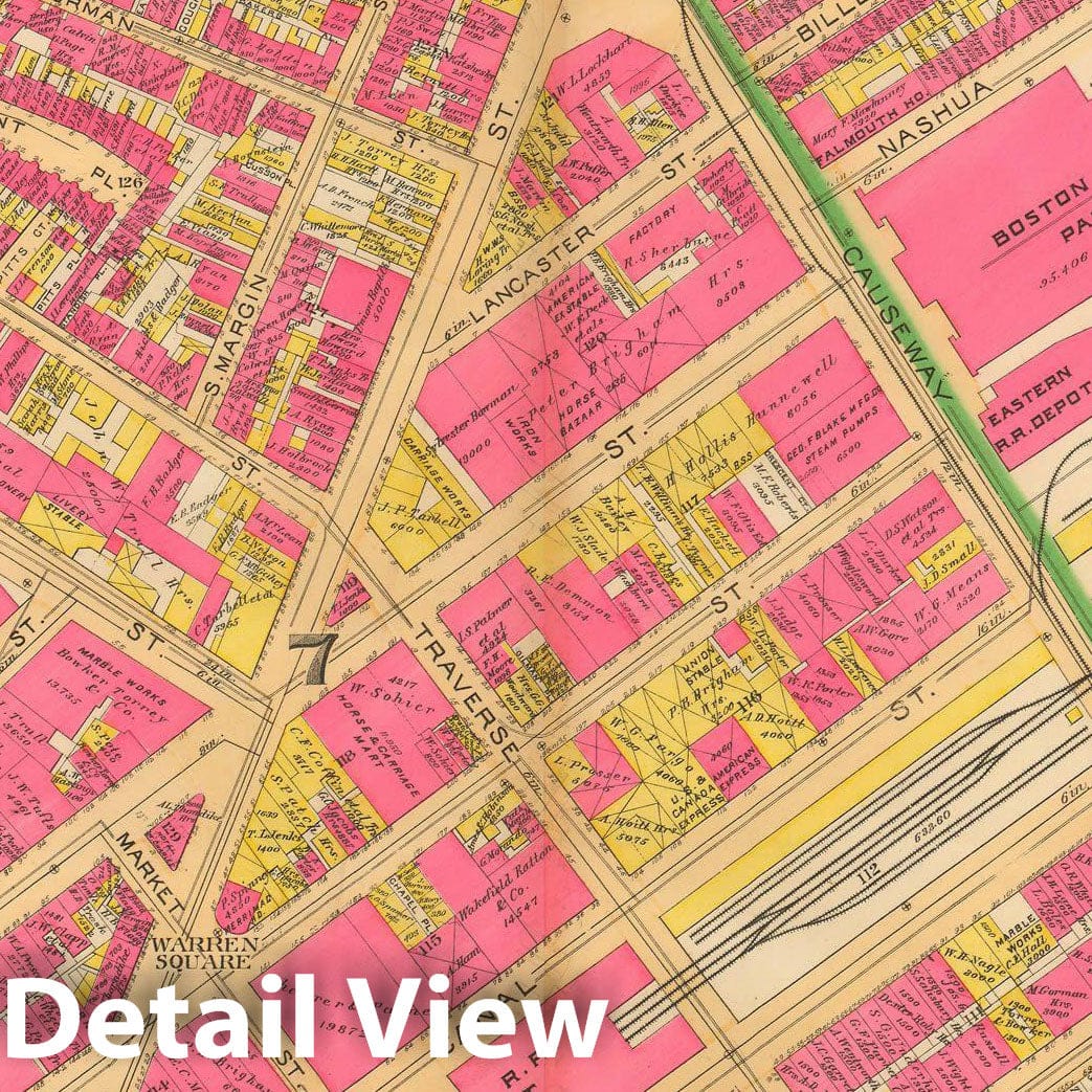 Historic Map : Atlas City of Boston, City Proper and Roxbury, Boston 1890 Plate 004 , Vintage Wall Art