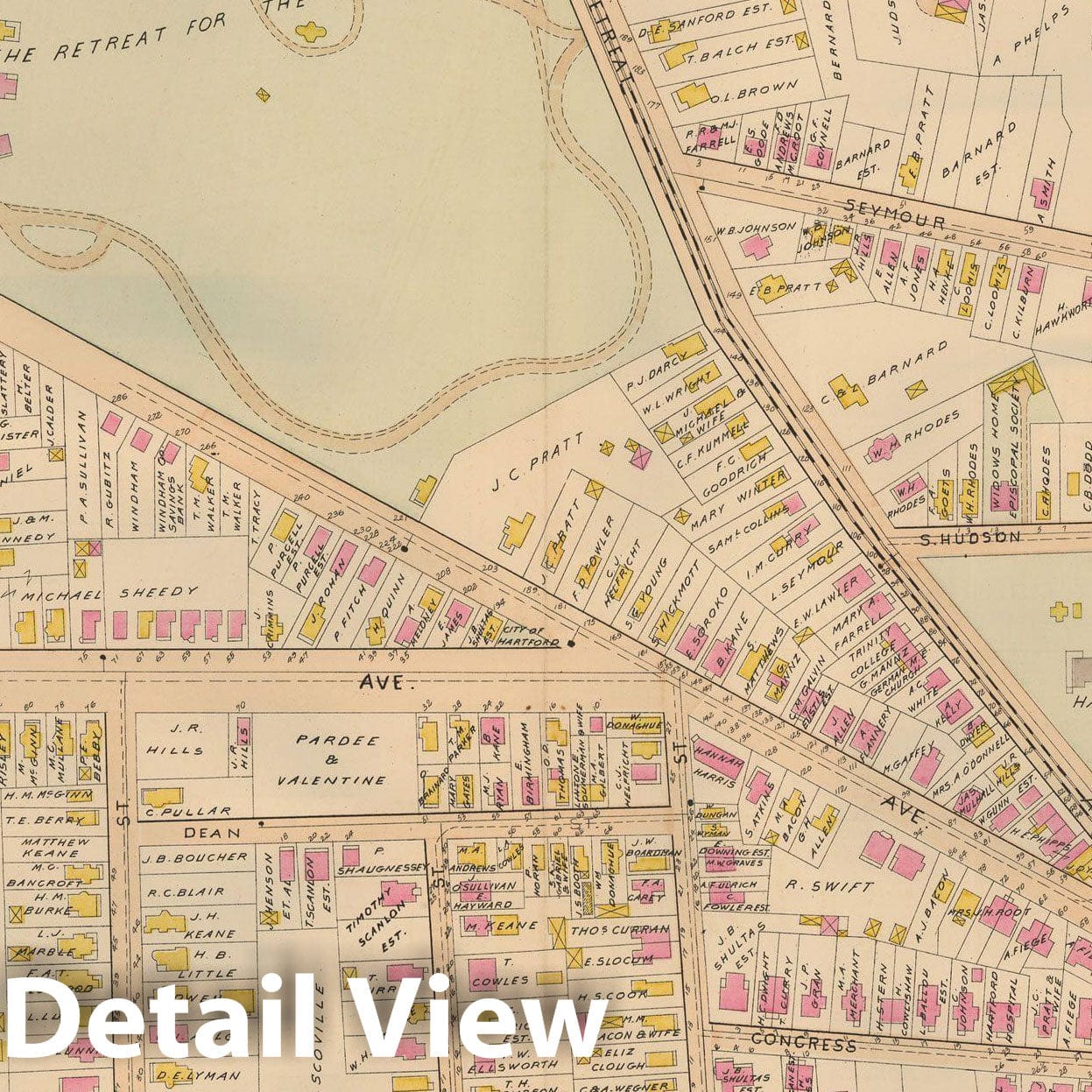 Historic Map : Atlas City of Hartford, Hartford 1896 Plate 011 , Vintage Wall Art