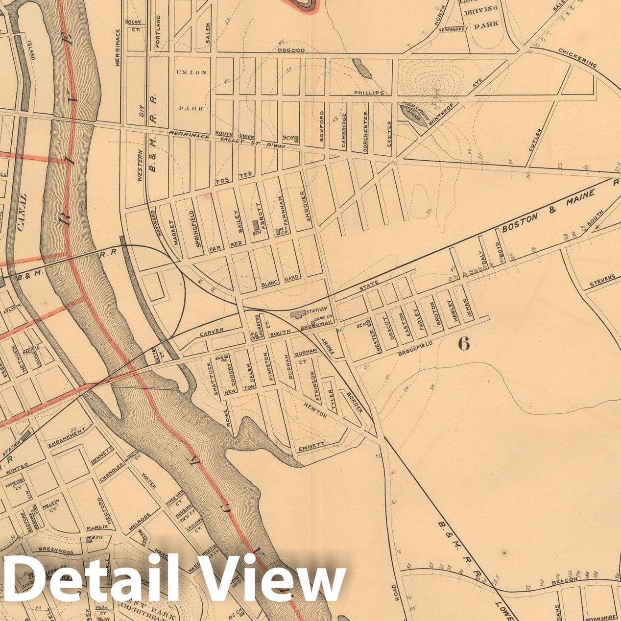 Historic Map : Atlas of Massachusetts, Lawrence 1891 , Vintage Wall Art