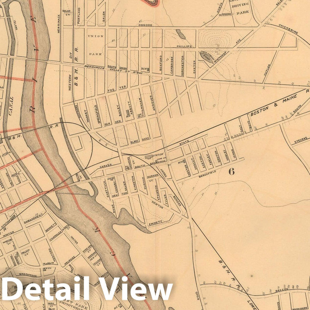 Historic Map : Atlas of Massachusetts, Lawrence 1891 , Vintage Wall Art