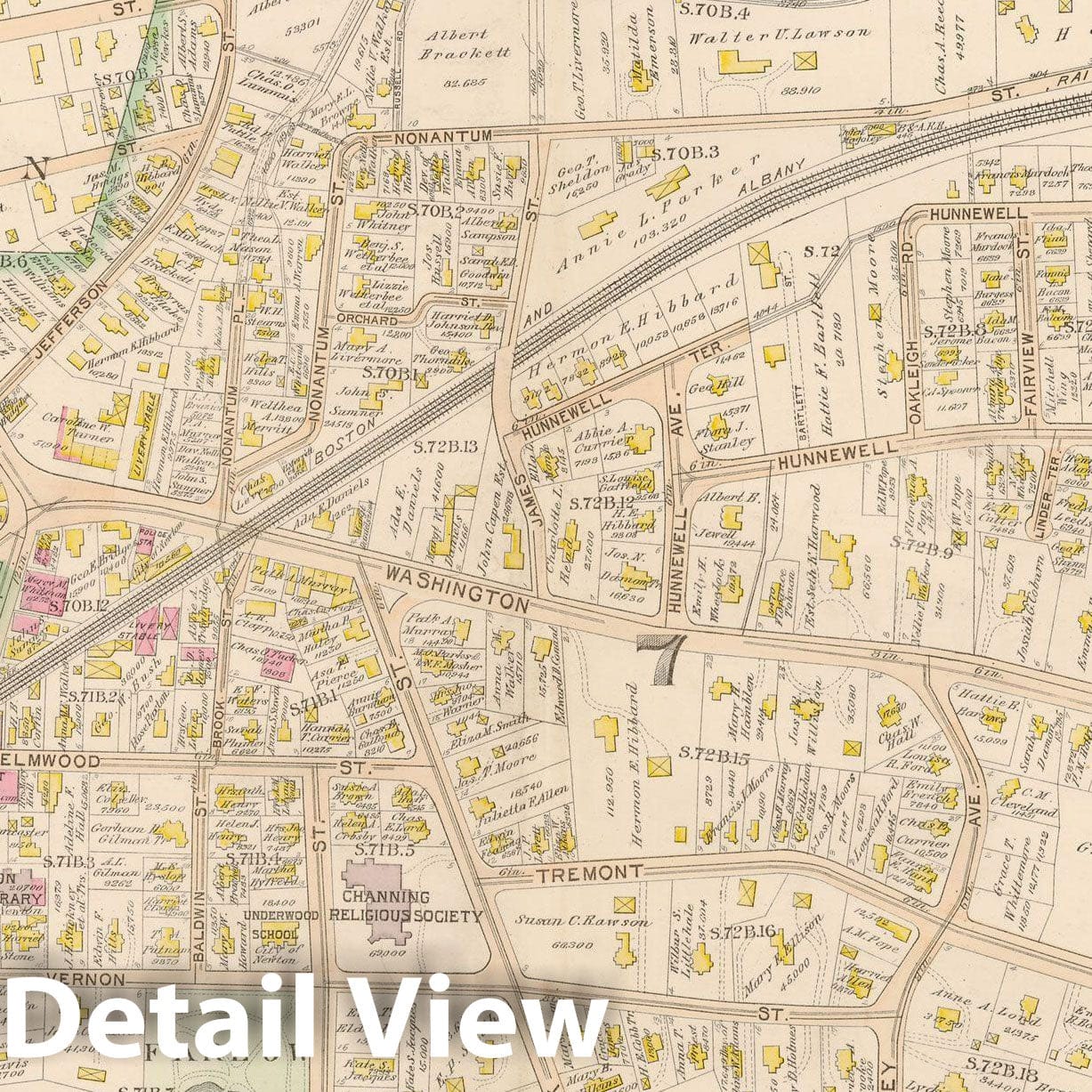 Historic Map : Atlas City of Newton, Newton 1895 Plate 001 , Vintage Wall Art