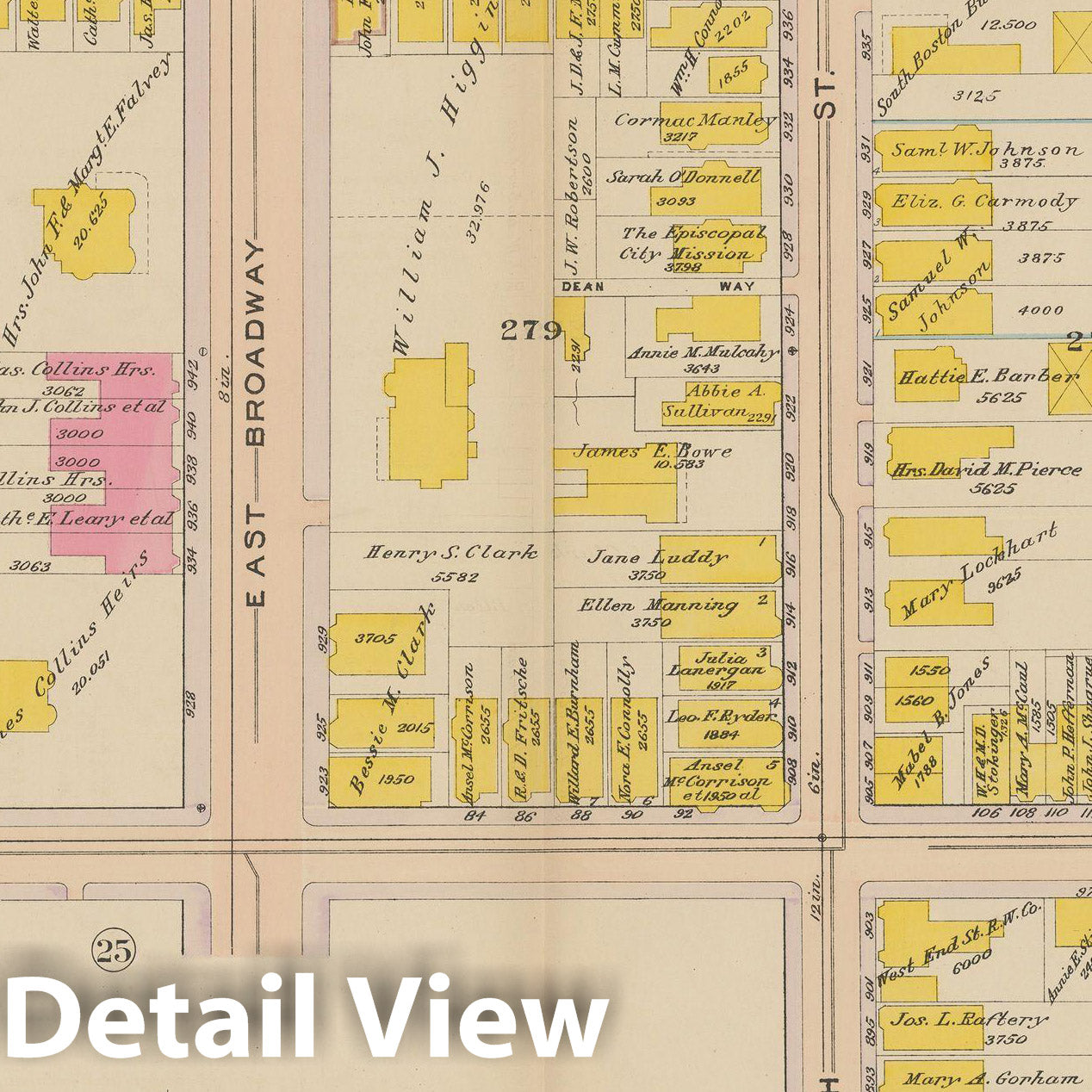 Historic Map : Atlas of South Boston, South Boston 1910 Plate 026 , Vintage Wall Art