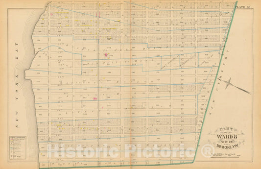 Historic Map : Atlas Entire City of Brooklyn Complete in One Volume, Brooklyn 1880 Plate 018 , Vintage Wall Art