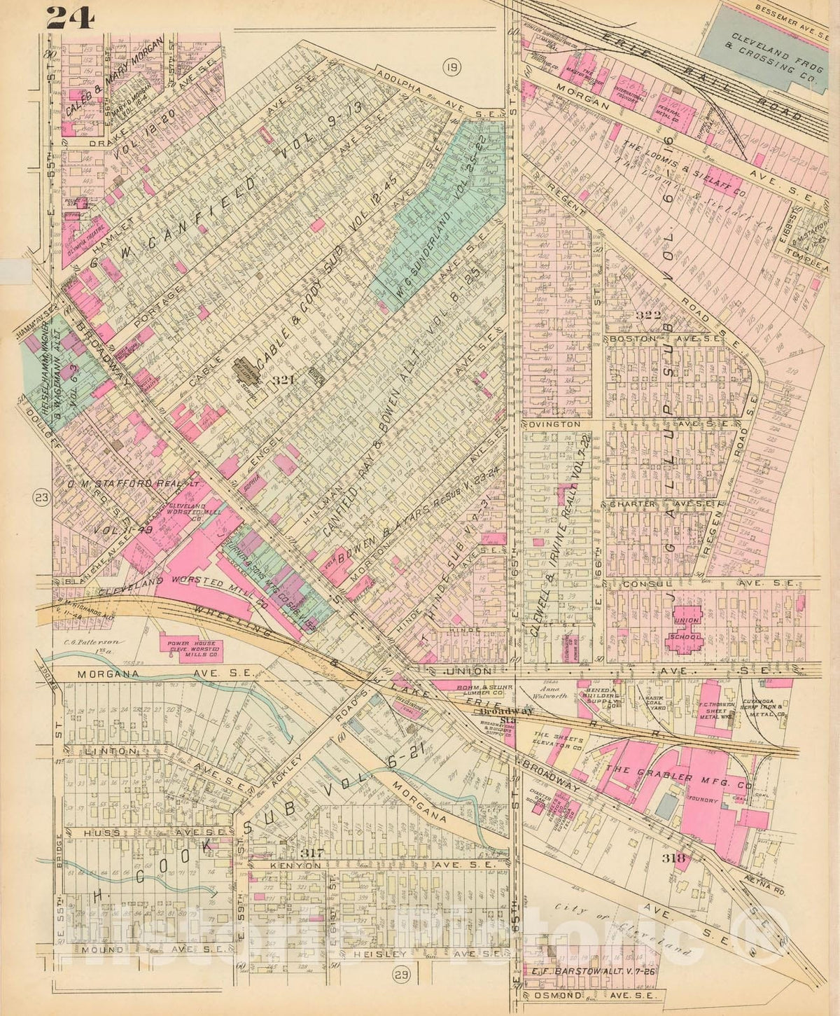 Historic Map : Atlas City of Cleveland, Vol. Four, Cleveland 1922 24L , Vintage Wall Art