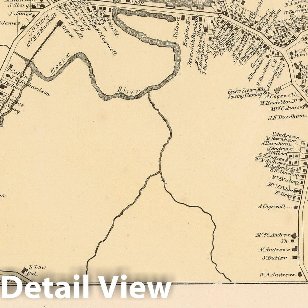 Historic Map : Atlas of Essex County Massachusetts, Essex 1872 , Vintage Wall Art