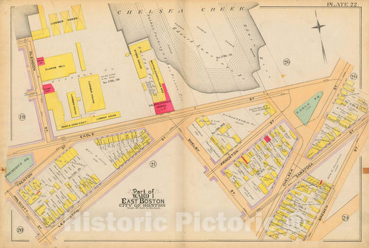 Historic Map : Atlas City of Boston, Vol. 9, East Boston 1892 Plate 022 , Vintage Wall Art