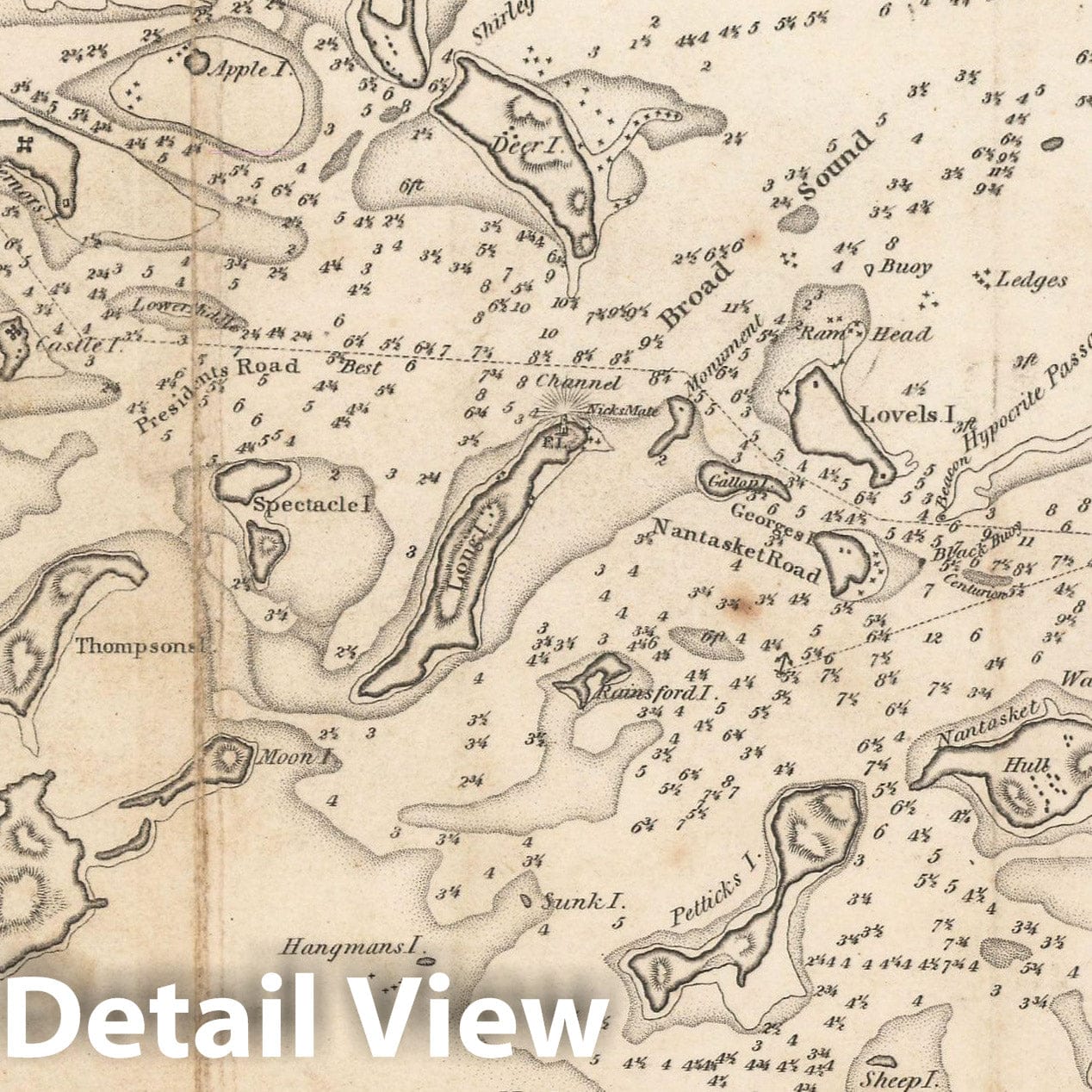 Historic Map : Boston 1847 Topographic Map , Vintage Wall Art