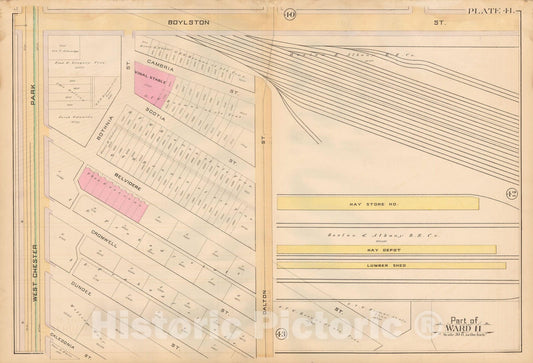 Historic Map : Atlas City of Boston, City Proper, Vol. 2, Boston 1888 Plate 041 , Vintage Wall Art