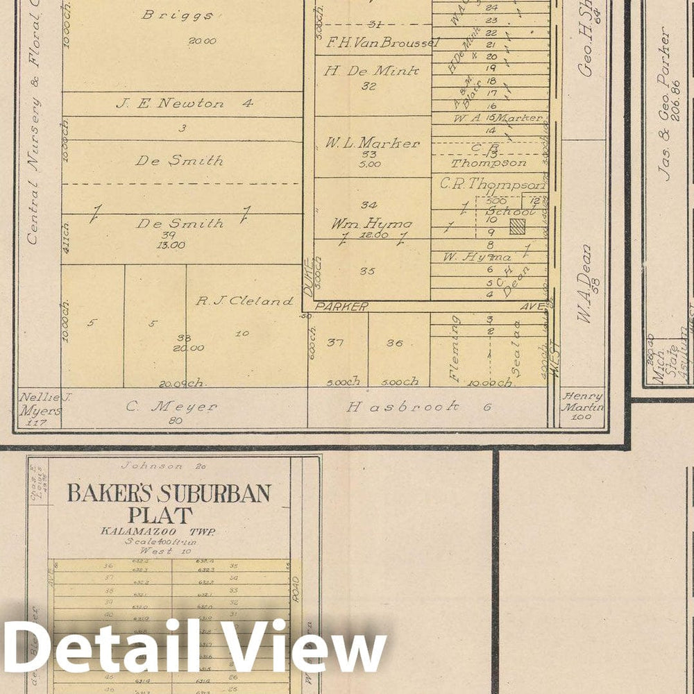 Historic Map : Kalamazoo 1910 , Standard Atlas of Kalamazoo County , Vintage Wall Art