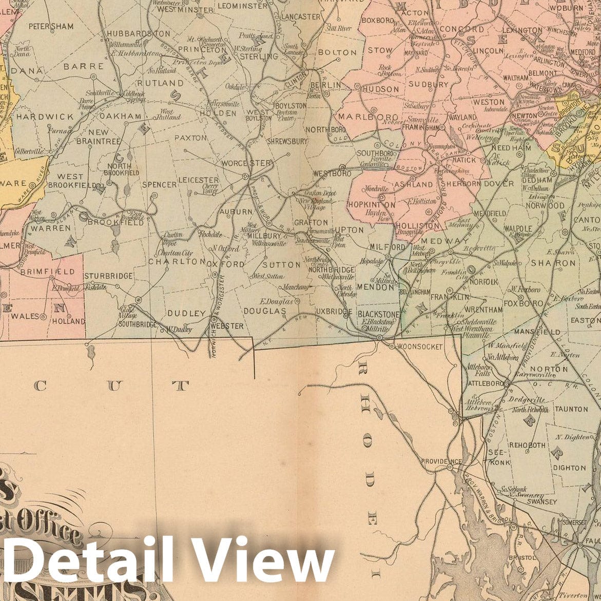 Historic Map : Atlas of Plymouth County Massachusetts, Massachusetts 1879 , Vintage Wall Art