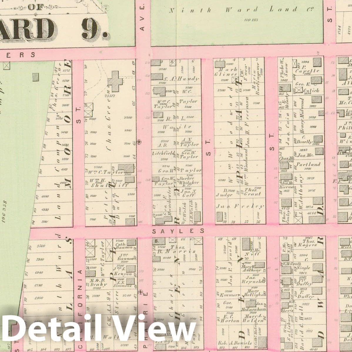 Historic Map : City Atlas of Providence Rhode Island by Wards, Volume II, Providence 1875 Plate R , Vintage Wall Art