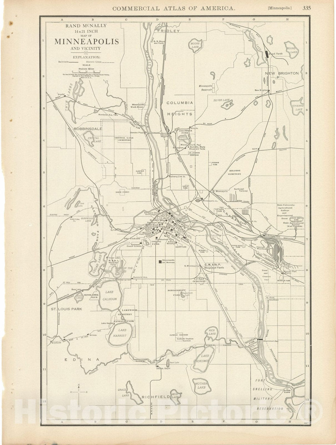 Historic Map : Commercial Atlas of America, 56th Edition, Minneapolis 1925 , Vintage Wall Art