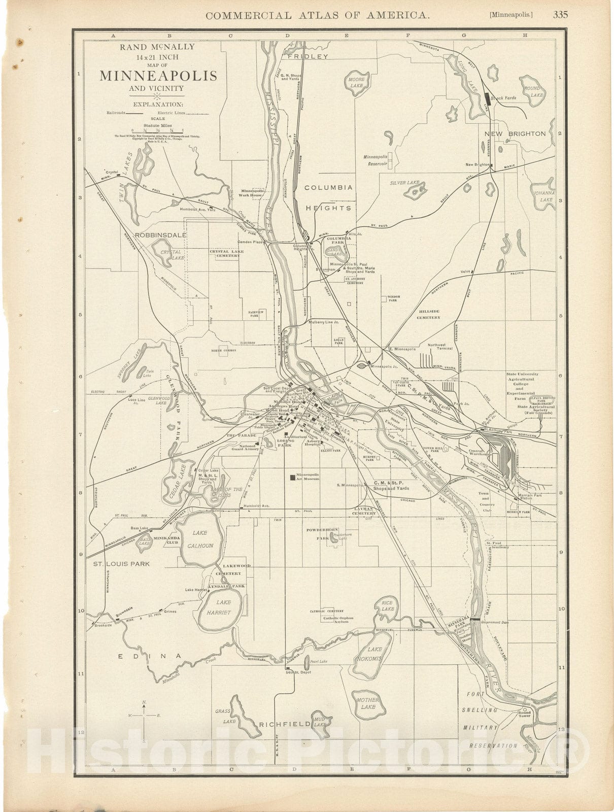 Historic Map : Commercial Atlas of America, 56th Edition, Minneapolis 1925 , Vintage Wall Art