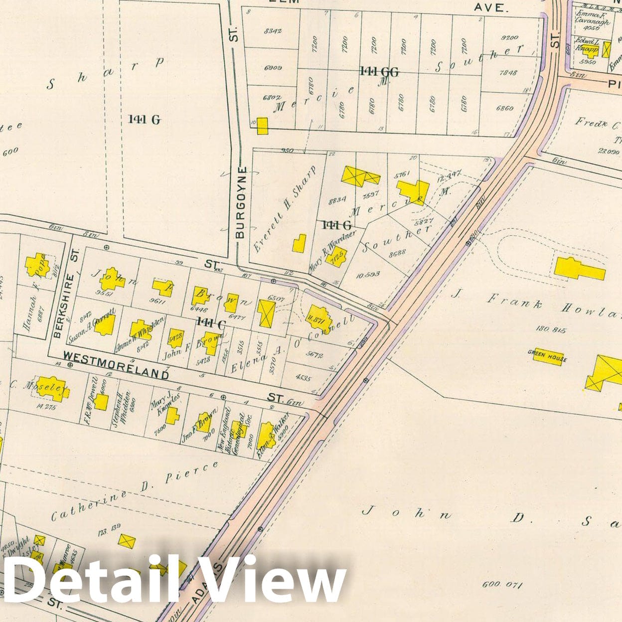 Historic Map : Atlas City of Boston, Vol. 5, Dorchester, 4th Ed., Dorchester 1904 Plate 030 , Vintage Wall Art